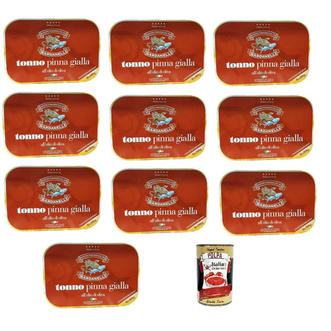 Sardanelli Thunfisch Tonno Pinna Gialla all'Olio di Oliva, Gelbflossen Thunfisch in Olivenöl 60x80g Original italienisch Feinkost