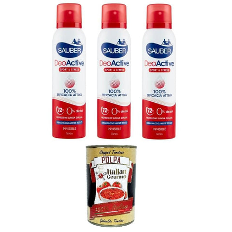 Sauber Deo Sauber deoactive spray 3x150 ml Original italienisch inkl. Italian Gourmet Polpa di Pomodoro 400g 8005520003724