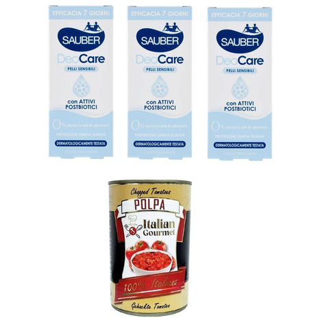 Sauber Deo Sauber Deodorante Deocare Deodorante in crema, Deodorant Deocare Creme-Deodorant 3x35ml Original italienisch inkl. Italian Gourmet Polpa 400g 8032804040014
