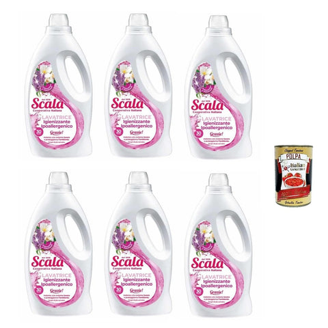 Scala detergente Color- & Feinwäsche Scala detergente lavatrice Gelsomino e Patchouli 1 Flüssigwaschmittel Jasmin und Patchouli 6x1 5 l 5 L italienisch Original Pastasauce + kostenlos polpa 400 g 8032804040014