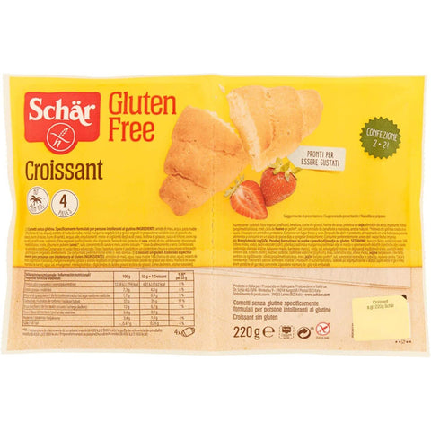 Schar 6x Schär Cornetti Croissant Hörnchen, 220 g (4x55 g) gluten free Gluten-frei italienisch Original Gebäck + kostenlos Polpa 400 g