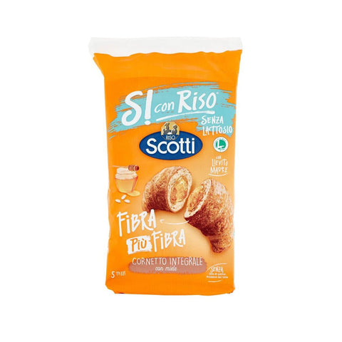 9x MHD 03/08/2026 Scotti Riso Scotti Si con Riso Cornetti integrali con miele Laktosefreie Ballaststoffe plus Ballaststoff Vollkorn Croissant mit Honig 250g italienisch Original