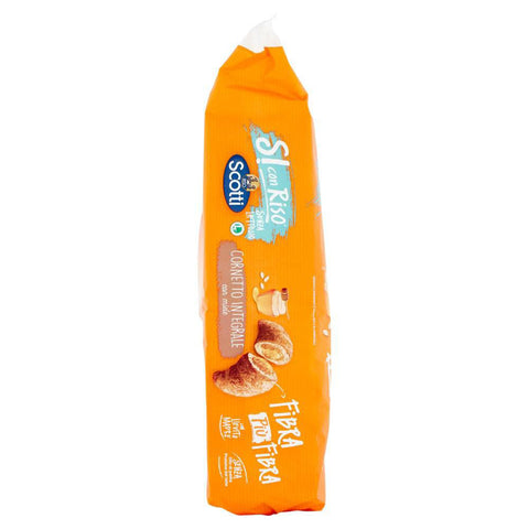 9x MHD 03/08/2026 Scotti Riso Scotti Si con Riso Cornetti integrali con miele Laktosefreie Ballaststoffe plus Ballaststoff Vollkorn Croissant mit Honig 250g italienisch Original