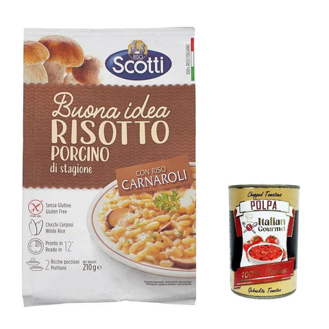 Scotti Fertiggerichte Scotti Riso Scotti Saisonaler Porcino Risotto Pilze Mushroom Gluten freier Carnaroli Reis 3x 210 g italienisch Original 8001860257827