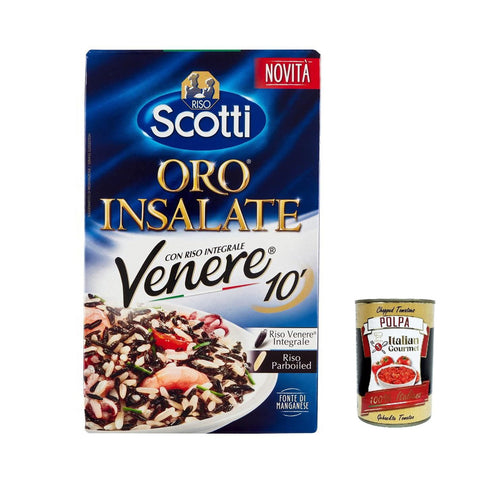 Scotti Riso ORO Insalate 10', mit Reis Venere Integrale 6x800g Original italienisch