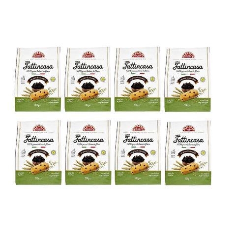 Scotti Snack Kuchen & Backwaren 8x Di Leo Biscotti come Fattincasa con gocce di cioccolato, Kekse als hausgemachtes mit Schokoladenchips, biscuits 500 g italienisch Original
