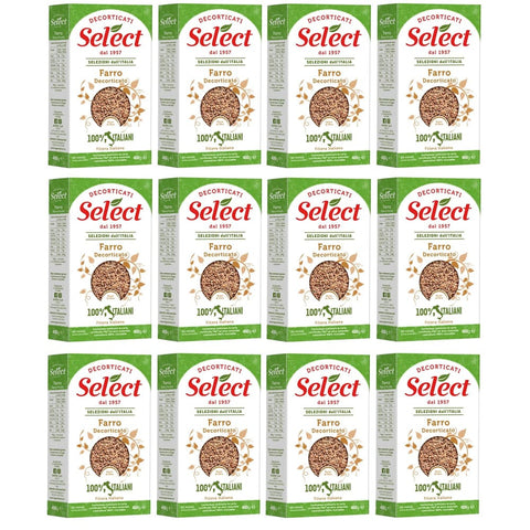 Select Gemüse Select Farro Decorticato Geschälter Dinkel 100% Italienische Hülsenfrüchte Papier Verpackung von 400g 12x Original italienisch 8006280120072