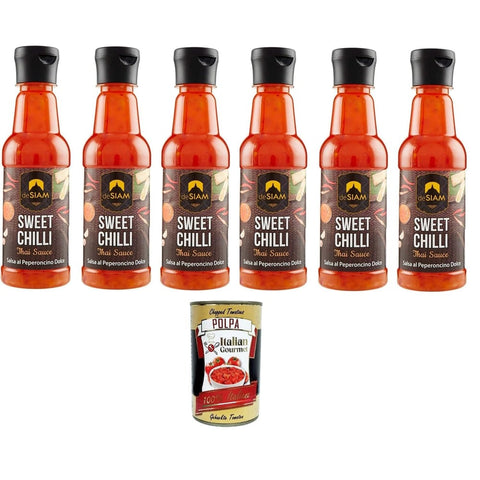 Siam Süße Chilisaucen Siam Süße Chilly-Sauce 6x250 ml italienisch Original Pastasauce + kostenlos polpa 400 g 8032804040014