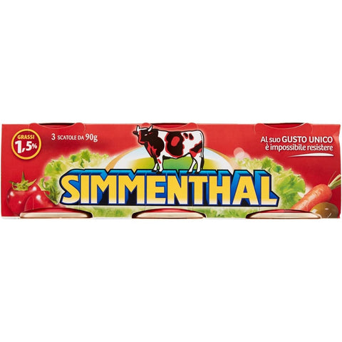 Simmenthal Fleisch, Geflügel & Wild Simmenthal Rindfleisch in Aspik 3x 90g 100% Italienisch Fleisch Aspikfleisch 6x Original italienisch 8001070000039