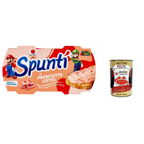 Simmenthal Spuntì al Prosciutto Cotto spalmabile, streichfähiges Produkt mit gekochtem Schinken Snack 2x84g Original italienisch Zutat