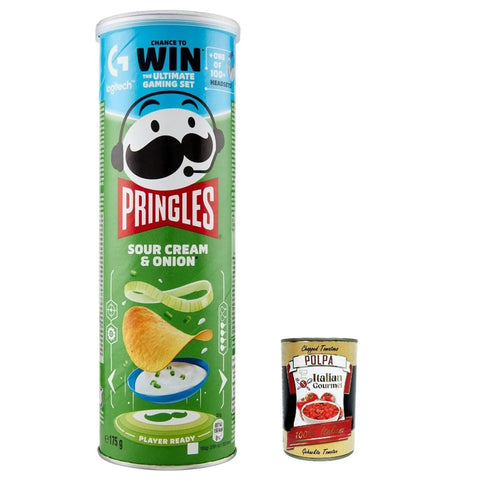 Sour Cream Chips Sour Cream & Onion Patatine Sauerrahm & Zwiebel 175g Kartoffel chips 3x Original italienisch inkl. Italian Gourmet Polpa 400g 5053990155354