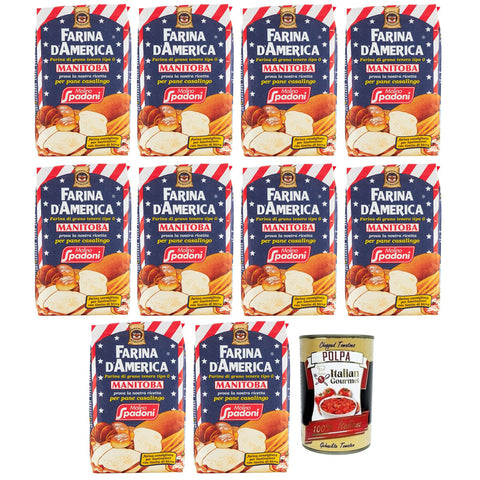 Spadoni Molino Farina Mehl Typ 0 vom amerikanischen Typ Manitoba, Ideal für Brot 10x1kg Original italienisch Kekse
