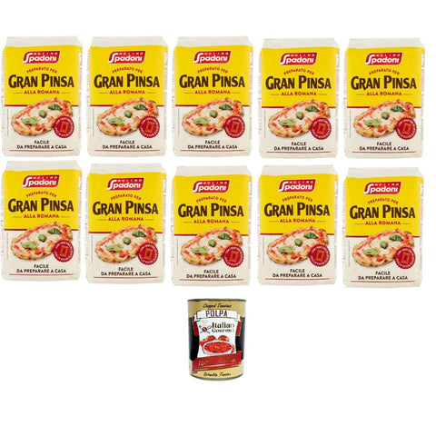Spadoni Koch- & Backzutaten Spadoni Molino Preparato Per Gran Pinsa Alla Romana zubereitet für Gran Pinsa Alla Romana 10x 1kg Original italienisch inkl. Italian Gourmet Polpa 400g 8002213014197