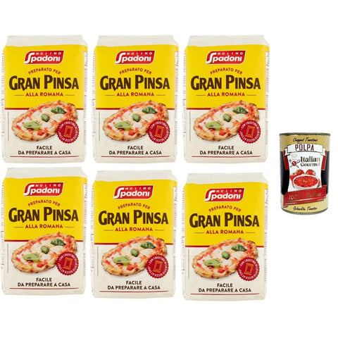 Spadoni Koch- & Backzutaten Spadoni Molino Preparato Per Gran Pinsa Alla Romana zubereitet für Gran Pinsa Alla Romana 6x 1kg Original italienisch inkl. Italian Gourmet Polpa 400g 8002213014197