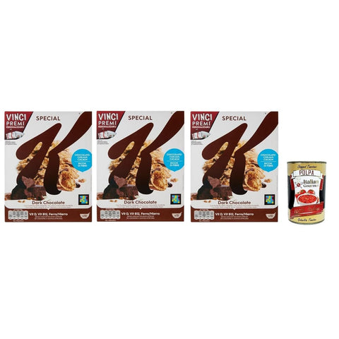 Special K Müsli Special K Cereals Dunkle Schokolade Reisflocken Vollkorn Weizen und Gerste mit Vitaminen und Mineralstoffen, Frühstückscerealien 3x 290 g Getreideflocken italienisch Original 8032804040014