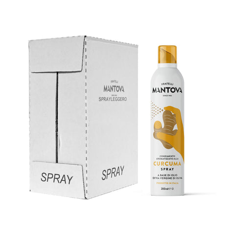 SPRAYLEGGERO Natives Olivenöl Extra Aromatisiert mit Kurkuma durch die Praktische Sprühflasche Können Sie bis 6x200ml Original italienisch Feinkost