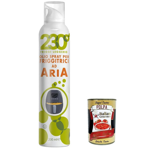SPRAYLEGGERO Sonnenblume SPRAYLEGGERO olio per air fryer, Sprühen Sie Öl für Luftbraten, mit Sonnenblumenöl, Avocadoöl und Reisöl 200 ml, hoher Öl 3x Original italienisch inkl. Italian Gourmet Polpa 400g 8006830321560