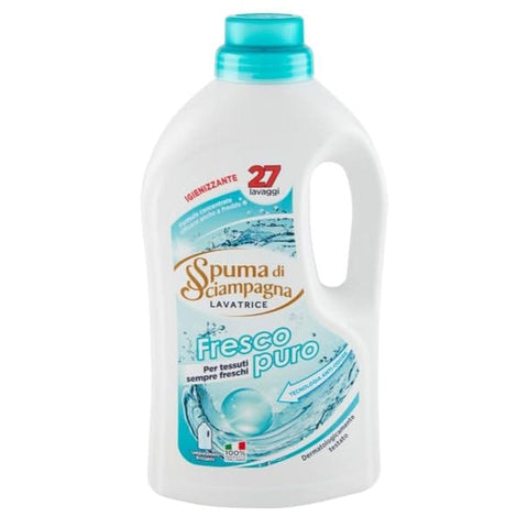 Spuma di Sciampagna Weiß- & Vollwäsche Spuma di Sciampagna Detersivo Lavatrice Fresco Puro, Flüssigwaschmittel Desinfizierendes Flüssigwaschmittel, 27 Wäschen,1215ml 3x Original italienisch inkl. Italian Gourmet Polpa 400g 8007750017809