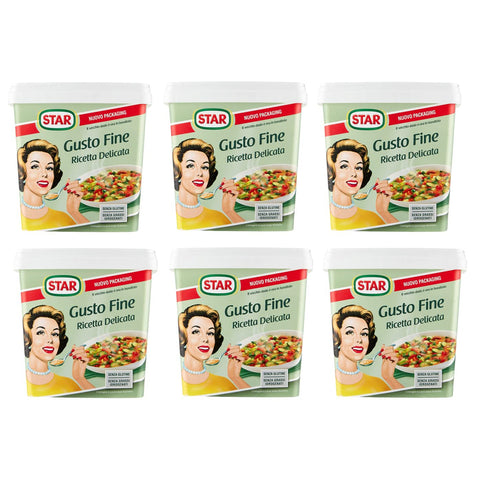 Star Gusto Fine Ricetta Delicata Lebensmittelzubereitung für Brühe Packung Etwa 50 Liter Brühe werden erhalten 6x 1000g Original italienisch