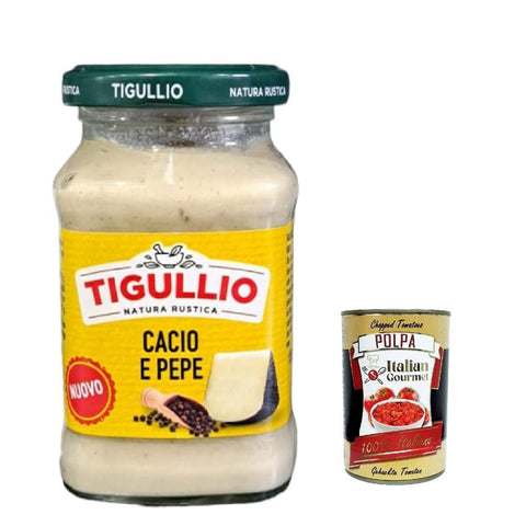 Star Pastasaucen Star Tigullio sugo Cacio und Pepe -Sauce mit Pecorino Romano Dop creme 185 g 12x italienisch Original Pastasauce + kostenlos polpa 400 g 8000050028315