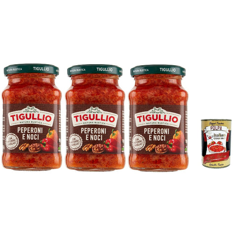 Star Tigullio GranPesto Pesto Peperoni e Noci, Paprikaund Walnüsse Sauce glutenfrei Kochsaucen 3x190g Original italienisch