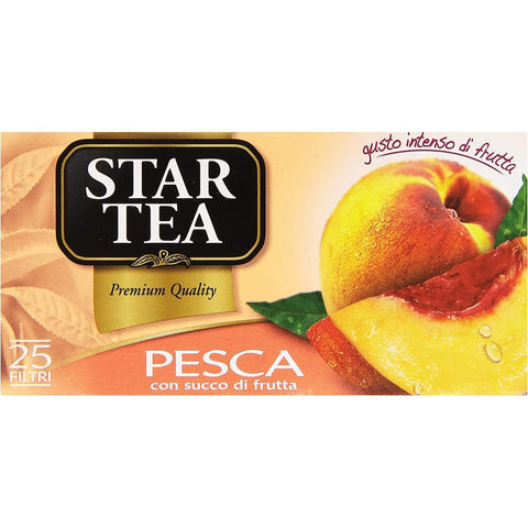 Star Schwarztee Star the Pesca tè tea box 25 Teebeutel Pfirsich 37,5g Schwarztee Original italienisch 8000050451601