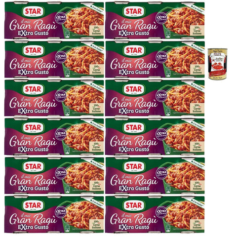 Star Tomatensauce Star il mio Gran Ragù Extra Gusto mit 100% italienischem Fleisch, N.1 in Italien, 12x Packung mit 3 Dosen à 100 g italienisch Original 8000050022689