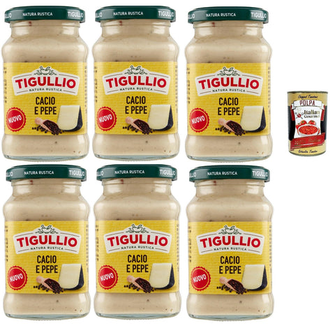 Star Tigullio sugo Cacio und Pepe Sauce mit Pecorino Romano Dop creme. Glutenfrei, 6x 185 g italienisch Original