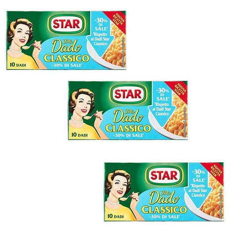 Star classico dado brodo Suppenwürfel Brühe klassisch 30% Salz 10 pz 3x Original italienisch Zutat