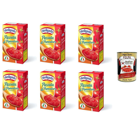 Sterilgarda Tomatenmark Sterilgarda passata di pomodoro BRICK Tomatenpüree 6x1000gr Original italienisch inkl. Italian Gourmet Polpa 400g 8032804040014