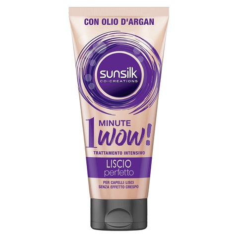 Sunsilk Intensive Behandlung 1 Minute Wow, Maske für glattes Haar ohne Frizz - Effekt, mit Arganöl, perfekte glatte Linie, entwirrt und repariert mit ultraschneller Wirkung 180 ml Original italienisch