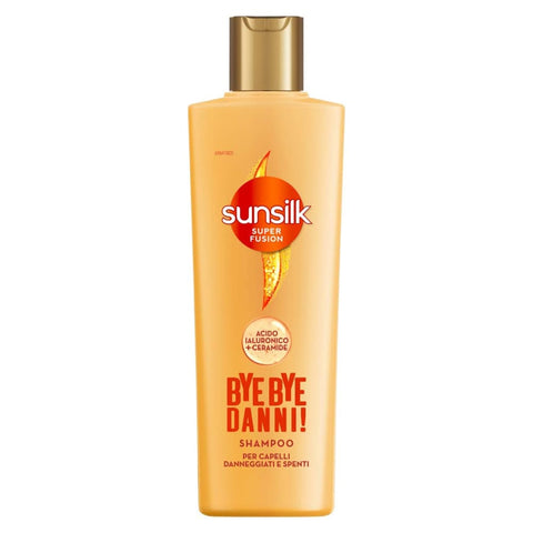 Sunsilk Shampoos Sunsilk Shampoo Bye Bye Danni, Shampoo für beschädigtes und stumpfes Haar, Formel Super Fusion mit einer Mischung aus Hyaluronsäure und Ceramid, repariert 7 Arten von Haarschäden, 220 ml Original italienisch 8720181311550