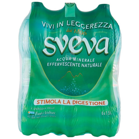 SVEVA Acqua Minerale Effervescente Naturale - 6 Bottiglie da 1.5 Litri Original italienisch