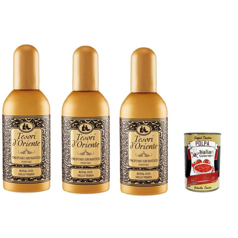 Tesori d'oriente Eau de Parfum Tesori d'oriente Royal Oud Aromatic Perfume Duft orientalischer Essenzen 3x 100 ml italienisch Original 8008970037837