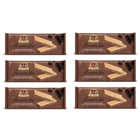 Tre Marie Ancora Uno Wafer Gianduia Nero mit Gianduja Creme Produkt erhalten von Piemont Haselnuss IGP 6x175g Original italienisch Gebäck
