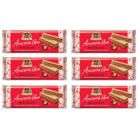 Tre Marie Kekse Tre Marie Ancora Uno Wafer Nocciolato Waffel gefüllt mit Haselnusscreme und gehackte Haselnüsse 140 g 6x italienisch Original Kekse 8002190006208