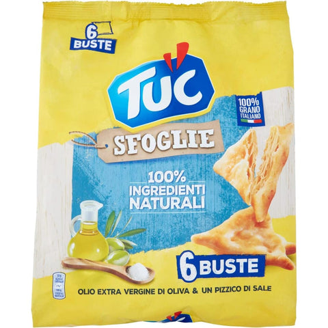 Tuc Knabberartikel Tuc Sfoglie Natives Olivenöl Extra & eine Prise Salz 6x Multipack 12 x 192 g Knabberartikel italienisch Original
