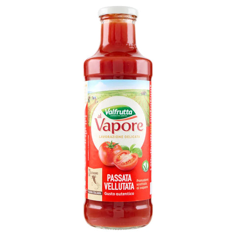 Valfrutta Tomatenmark Valfrutta al Vapore Passata di Pomodoro Vellutata Gedämpftes, samtiges Tomatenpüree 12x 700 g 8001440132391