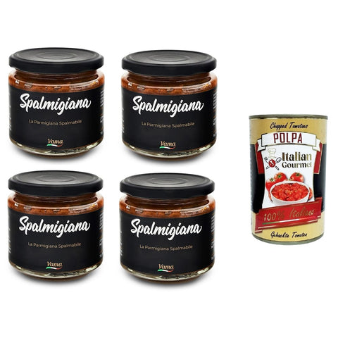 Vama Spalmigiana La Salsas Vama Spalmigiana La Parmigiana spalmabile Streichfähiger Parmigiana 4x200gr Original italienisch inkl. Italian Gourmet Polpa 400g 8032804040014