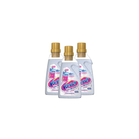 Vanish Oxi Action Powerweiss Gel – Fleckenentferner und Wäsche Booster Gel ohne Chlor – Für weiße Wäsche 3x750ml Original italienisch Haushalt