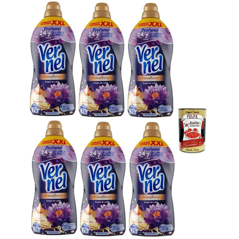 Vernel Flüssiger Weichspüler Vernel Concentrato Aromatherapy Fiori Di Loto, Weichspüler, parfümierte konzentrierte Waschmaschine, intensive Frische und Weichheit, 6x 1,9 Liter XXL Verpackung italienisch Original 8032804040014