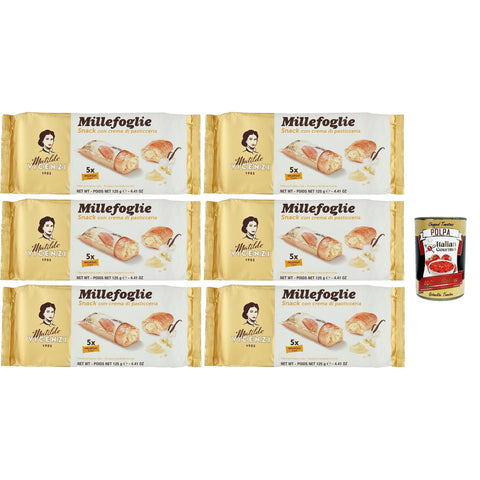 Vicenzi Matilde Vicenzi millefoglie alla crema pasticcera Blätterteigbacken knusprige und zarte gefüllt von Pudding creme 6x125 g italienisch Original