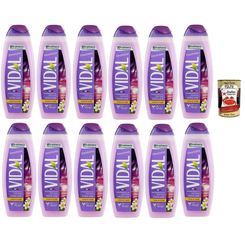 Vidal Duschgel Vidal emotions bagnodoccia exotic love fiori di tiaré 500 ml, Diademblumen Schaumbäder Bades bath shower foam 12x 500ml Original italienisch inkl. Italian Gourmet Polpa 400g 8008970056494