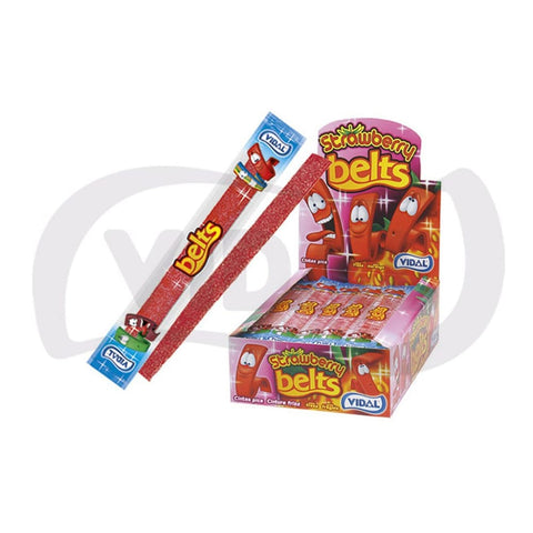 Vidal Fruchtgummis Vidal Gürtel Erdbeere Frizz verpackt (Box 150 Stück) Original italienisch 8413178168403