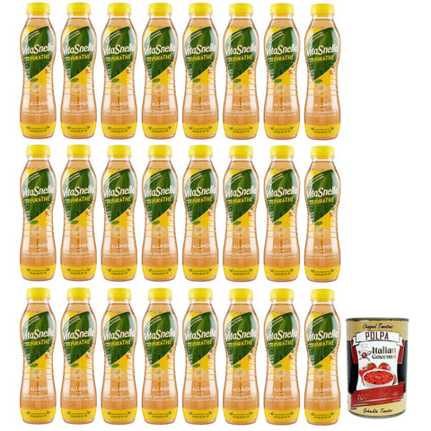 Vitasnella Depurathé Tè Eistee Vitasnella Depurathé Tè al Limone,Eistee aus Zitrone mit reinigenden Kräutern,Hagebutten und Zitronenmelisse,Ohne Zucker Einweg-PET-500ml 24x Original italienisch inkl. Italian Gourmet Polpa di Pomodoro 400g Dose 8006290804894