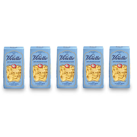 Voiello La Pasta Mista n°126 Pasta 100% Italienischer Weizen Teigwaren aus Hartweizengrieß Bronze Zeichnung 5x500g Original italienisch