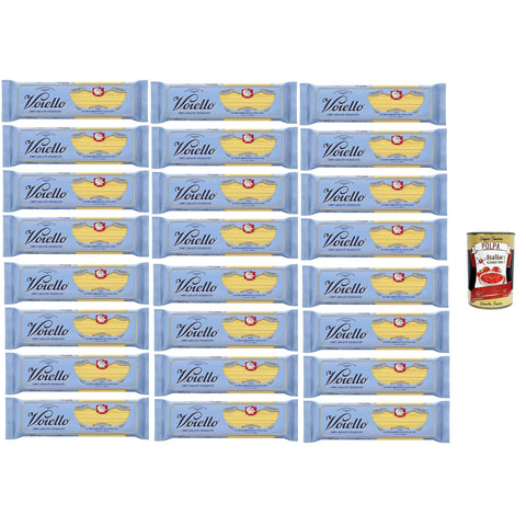 Voiello Pasta Spaghetti scanalati, Nudeln 100% italienische N. 107, Bronze Zeichnen 24x500g Original italienisch