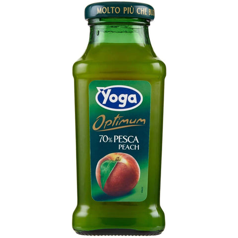 Yoga Bar Pesca Pfirsiche Fruchtsaft Getränk Fruchtgeschmack Glasflasche fruit juice 200 ml 48x italienisch Original Riegel