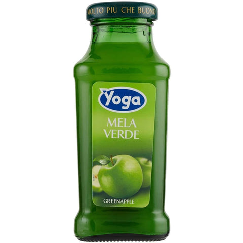 Yoga Fruchtsäfte Yoga Bar Mela Verde Grüner Apfel Fruchtsaft Getränk Fruchtgeschmack Glasflasche 200ml fruit juice 48x Original italienisch 8001440307270