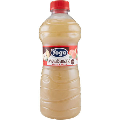 Yoga Fruchtsäfte Yoga Mela e Banana Fruchtsaft fruit juice Pet flasche Apfel und Banane saft 1Lt 6x Original italienisch 8001440112386
